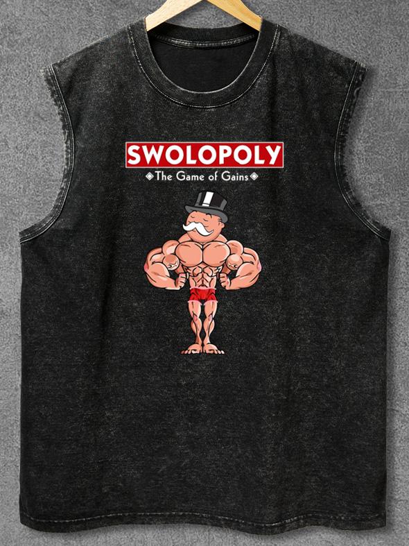 SWOLOPOLY Washed Gym Tank