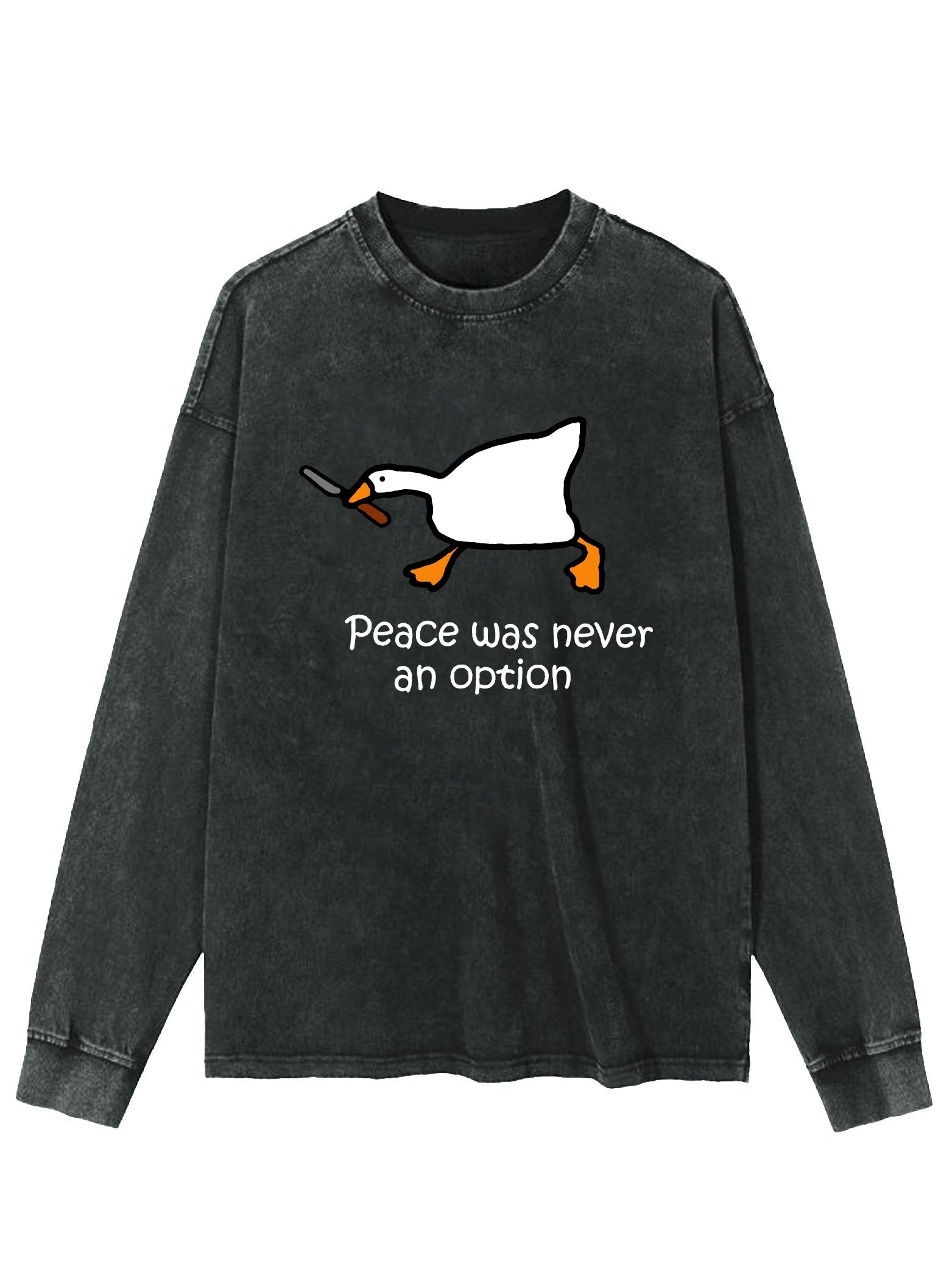 PEACE WAS NEVER AN OPTION WASHED LONG SLEEVE SHIRT