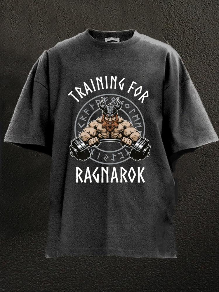 Training for Ragnarok Bodybuilding Washed Gym Shirt