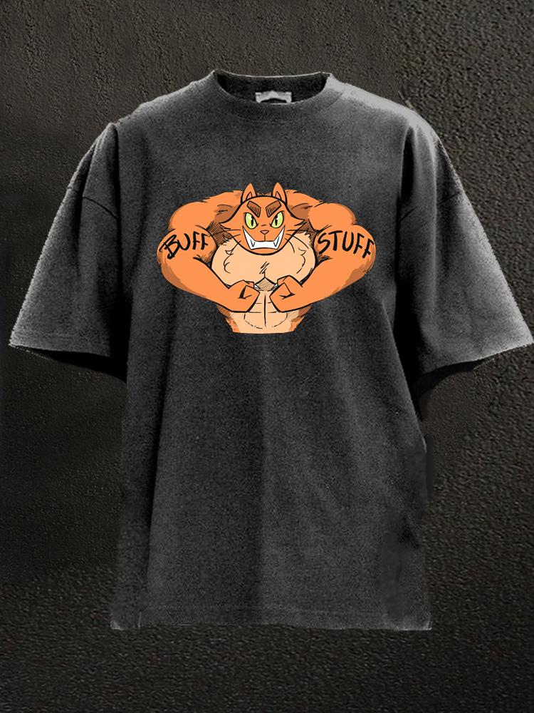 Buff Stuff Cat Washed Gym Shirt