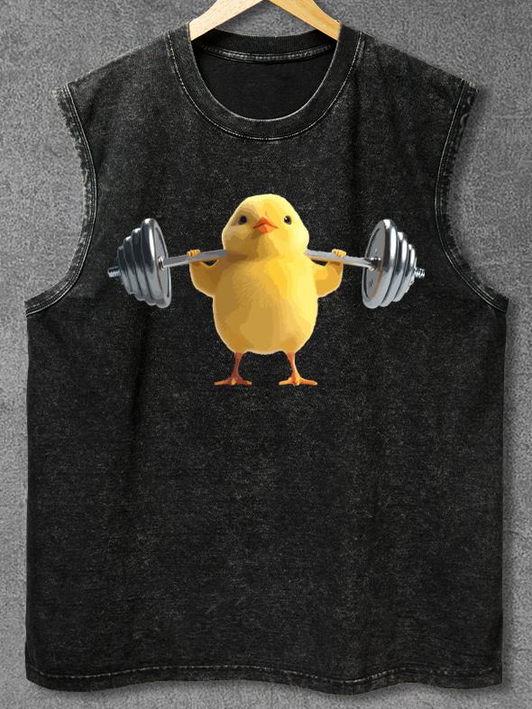 CHICK LIFT HEAVY Washed Gym Tank