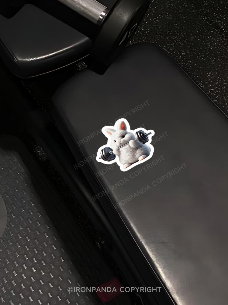 IronPanda Rabbit weightlifting Sticker