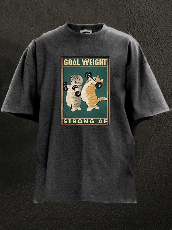 Goal Weight Strong AF Wasted Washed Gym Shirt