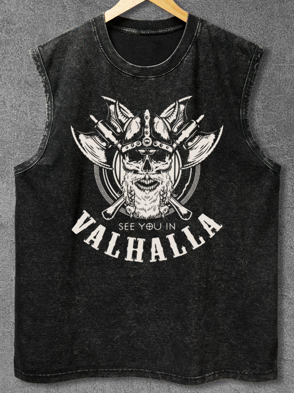 SEE YOU IN VALHALLA Washed Gym Tank