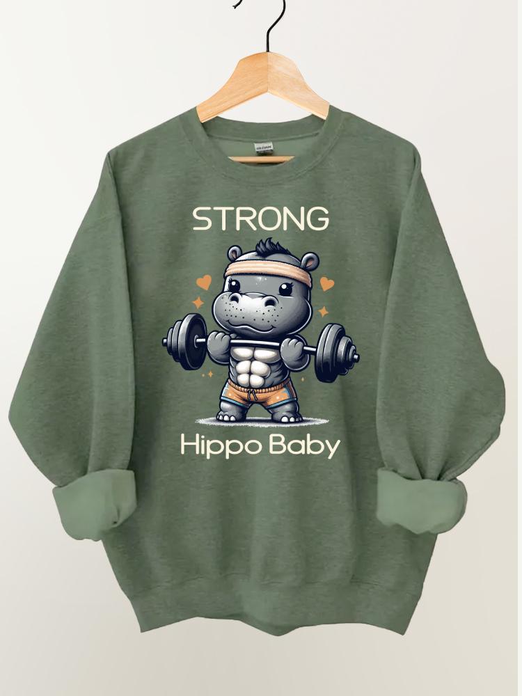 Strong Hippo Baby Gym Sweatshirt