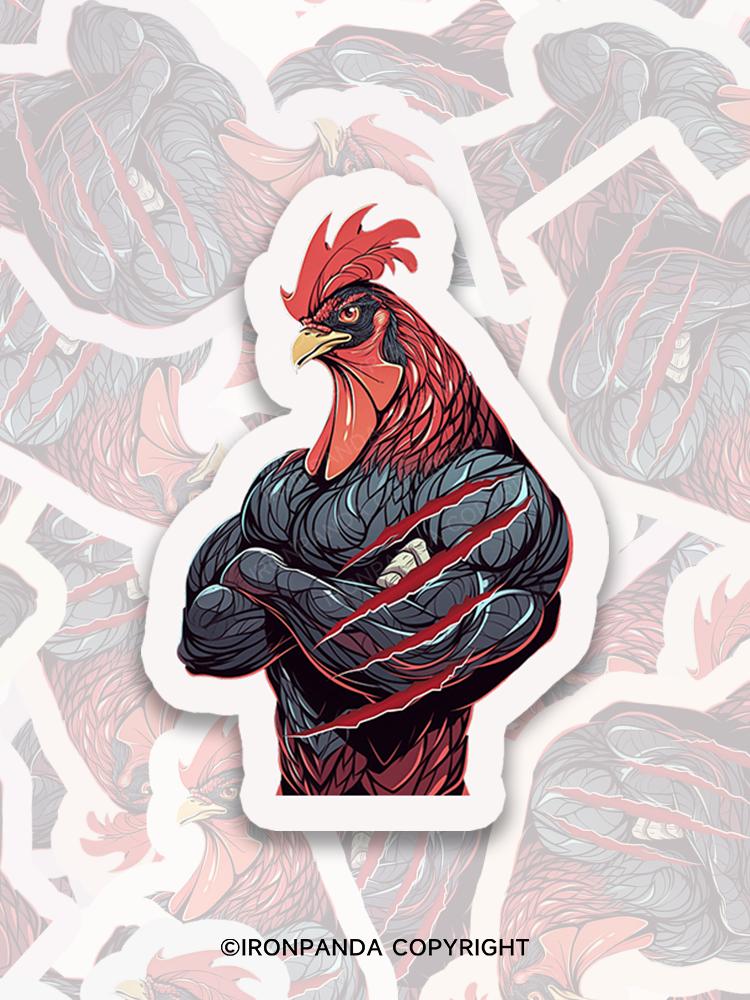 IronPanda rooster Sticker