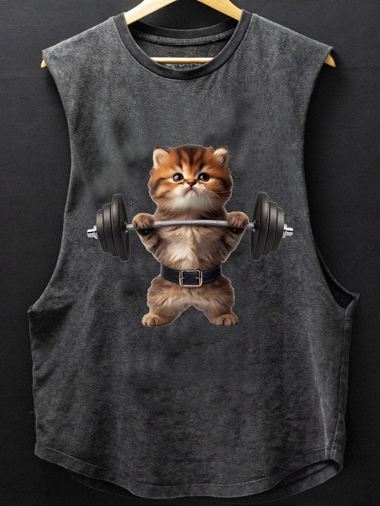 fitness cat BOTTOM COTTON TANK