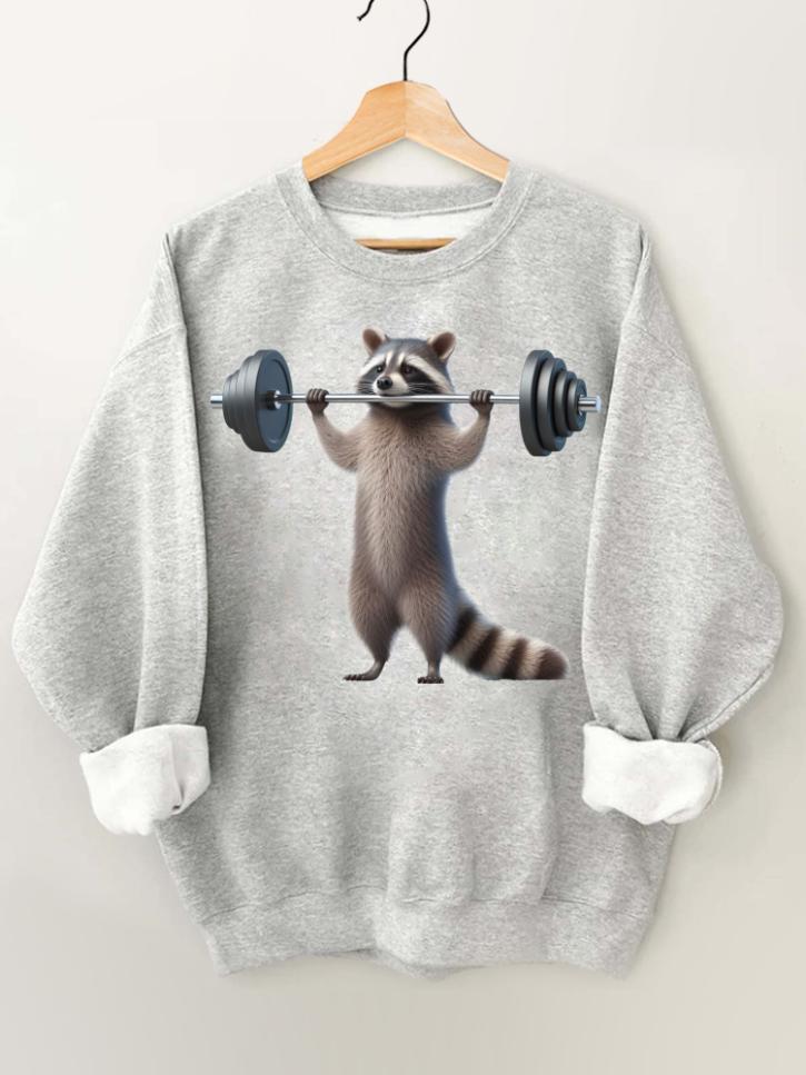 Ironpanda Lift Heavy Raccoon Gym Sweatshirt