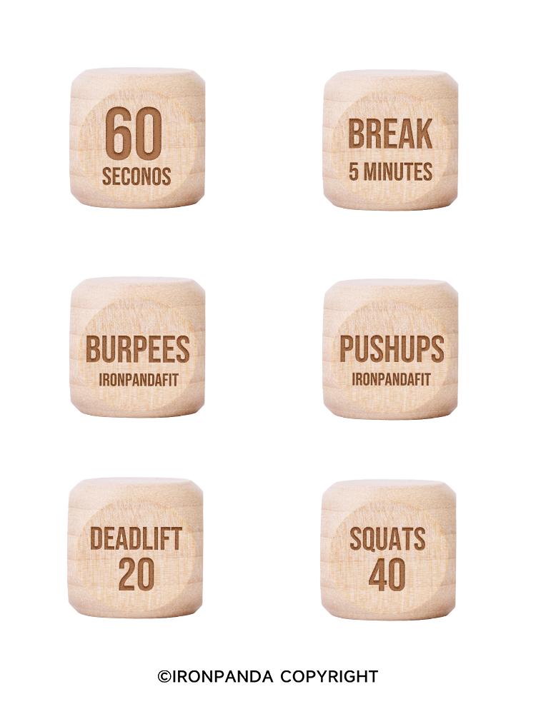 IronPanda Wooden Workout Dice