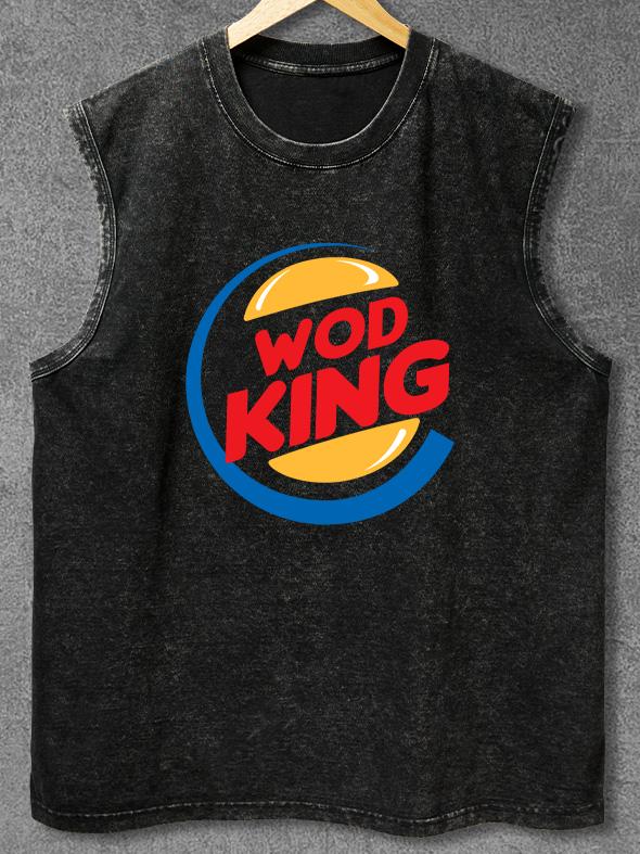 CROSSFIT WOD KING Washed Gym Tank