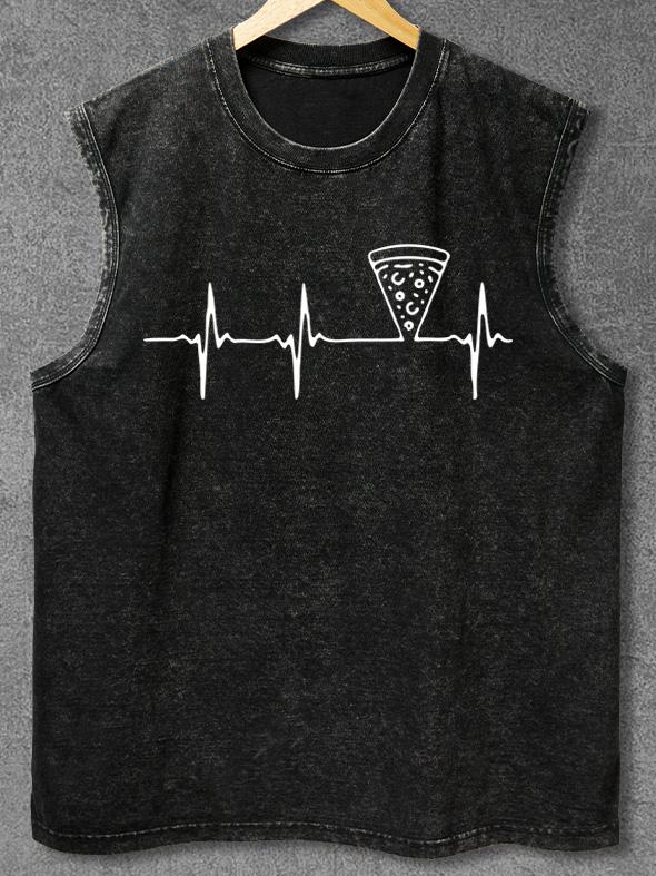 PIZZA HEARTBEAT Washed Gym Tank
