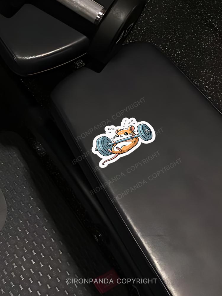 IronPanda Weightlifting hamster Sticker