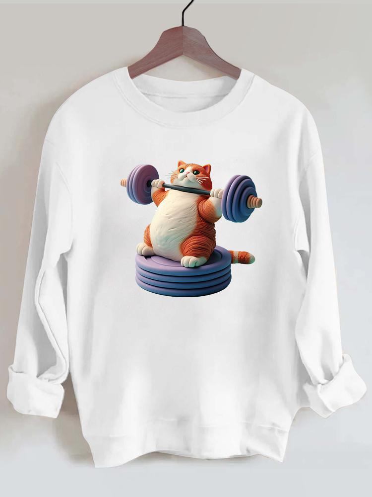 BARBELL WEIGHTLIFTING CAT Gym Sweatshirt