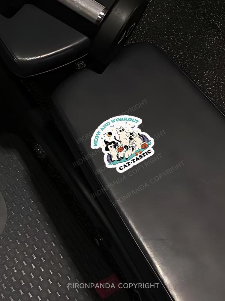 IronPanda MEOW AND WORKOUT CAT-TASTINC Sticker