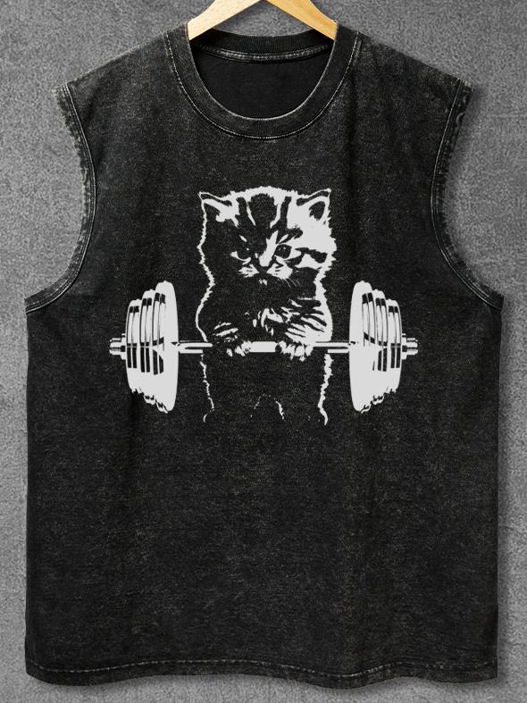 WEIGHTLIFTING CAT Washed Gym Tank