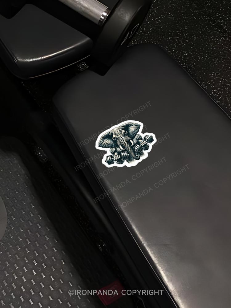 IronPanda Elephant barbell Sticker