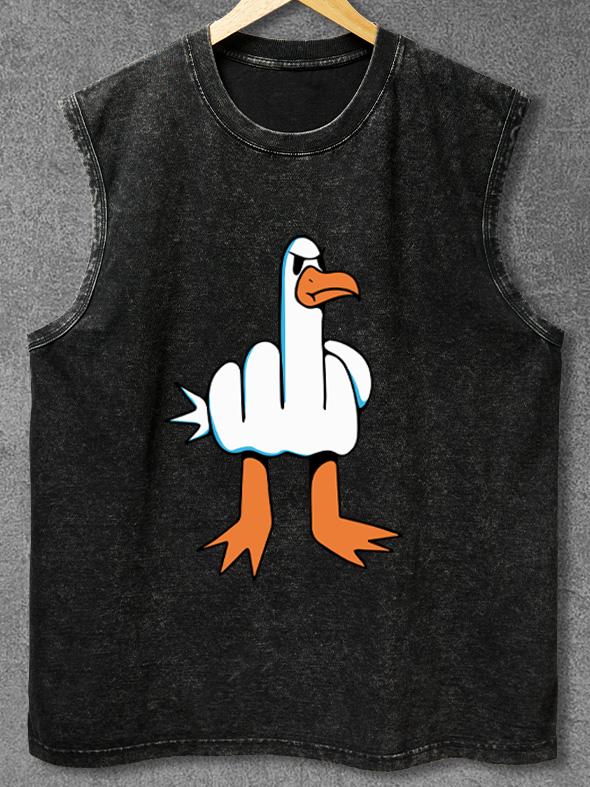 WHO YOU CALLING SILLY GOOSE Washed Gym Tank