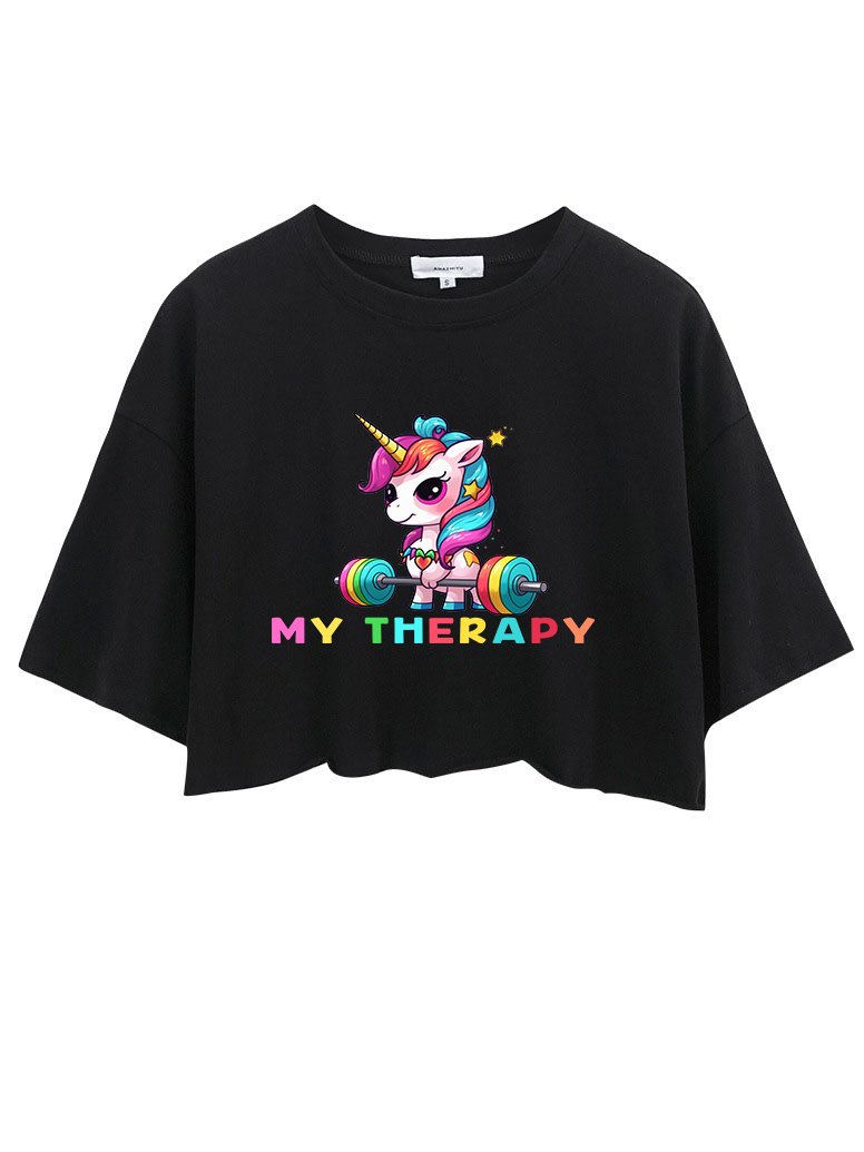 UNICORN MY THERAPY Crop Tops