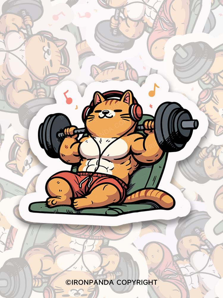 IronPanda cat pain cave vibing Sticker