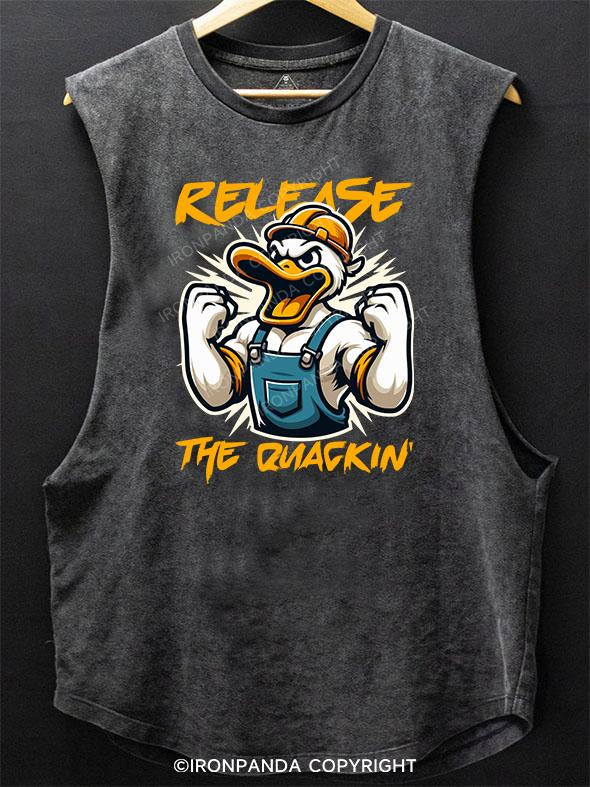 release the quackin' Worker Muscle Duck SCOOP BOTTOM COTTON TANK