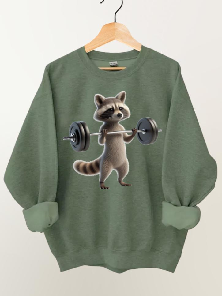 Ironpanda Lift Heavy Raccoon Gym Sweatshirt