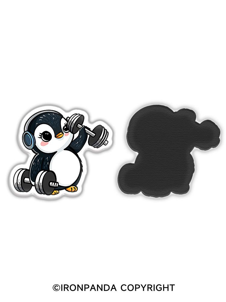 IronPanda penguin weightlifting Fridge Magnet