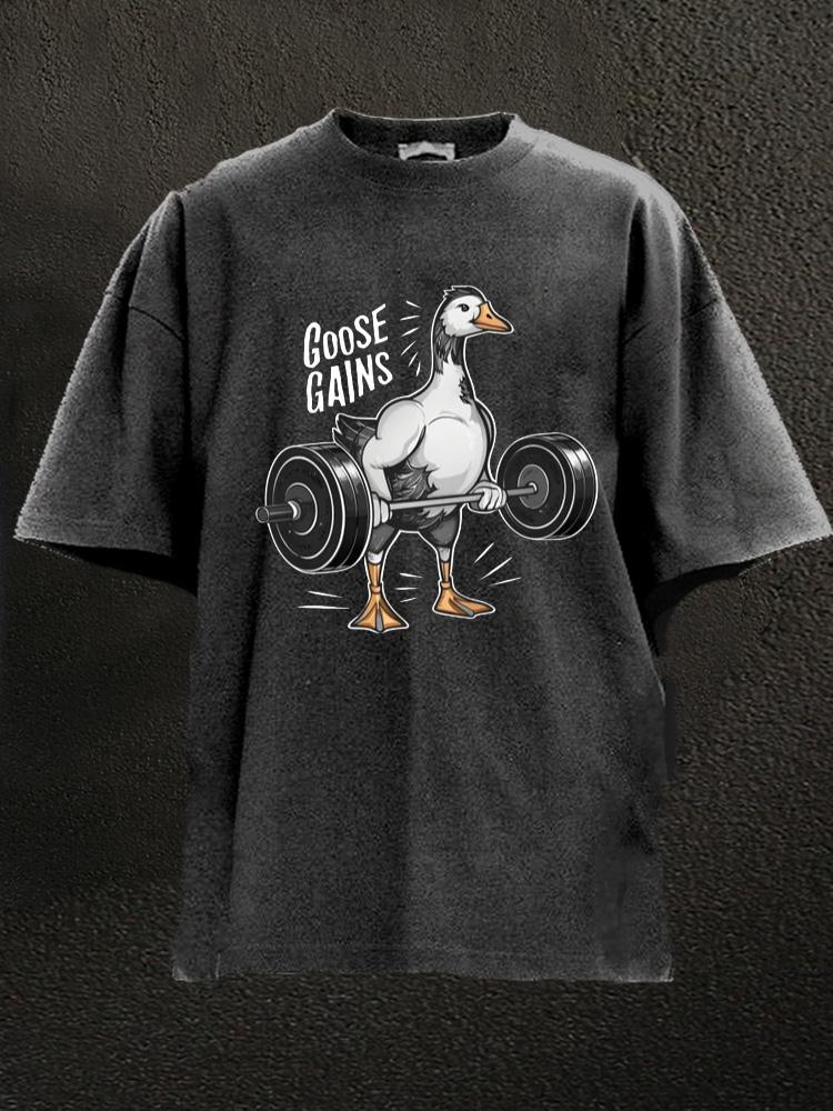 Goose Gains Workout Washed Gym Shirt