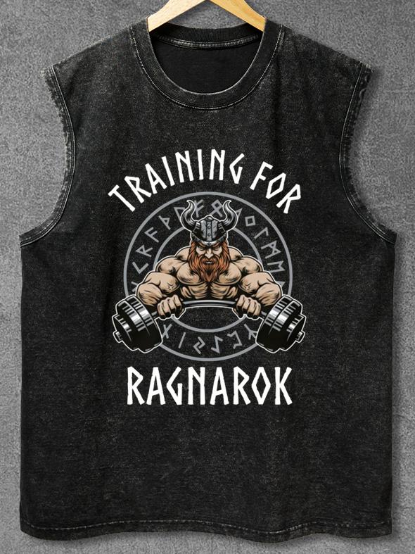 Training for Ragnarok Bodybuilding Washed Gym Tank