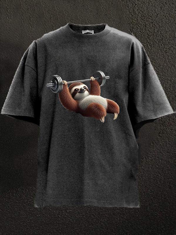 Bench press sloths Washed Gym Shirt