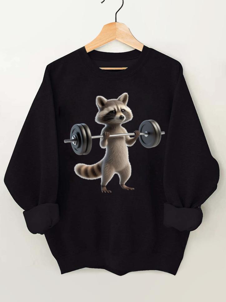 Ironpanda Lift Heavy Raccoon Gym Sweatshirt