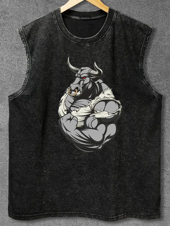 Minotaur Taurus Shred Biceps Washed Gym Tank