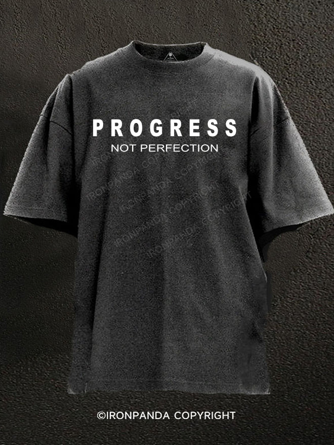 progress not perfection Washed Gym Shirt