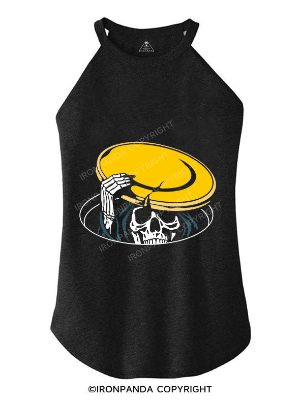 THE GRIM REAPER UNDER A HAPPY FACE TRI ROCKER COTTON TANK