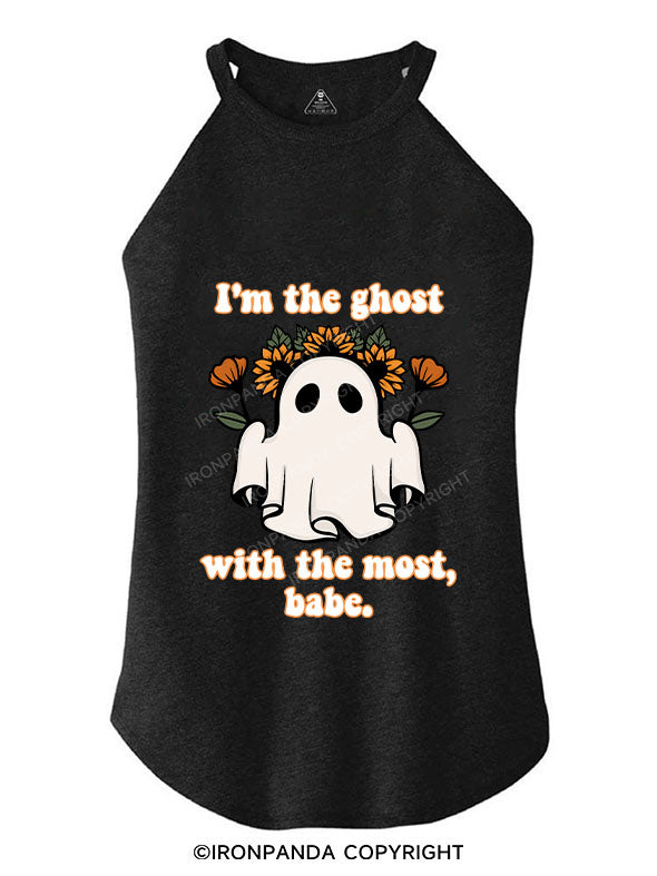 I'M THE GHOST WITH THE MOST BABE TRI ROCKER COTTON TANK