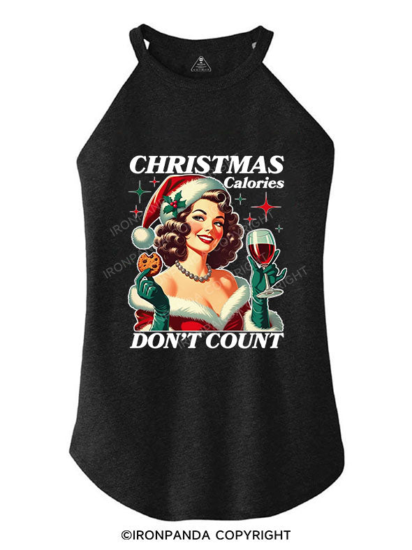 CHRISTMAS CALORIES DON'T COUNT TRI ROCKER COTTON TANK