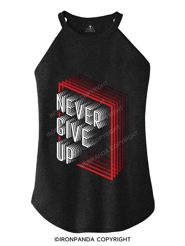 NEVER GIVE UP TRI ROCKER COTTON TANK