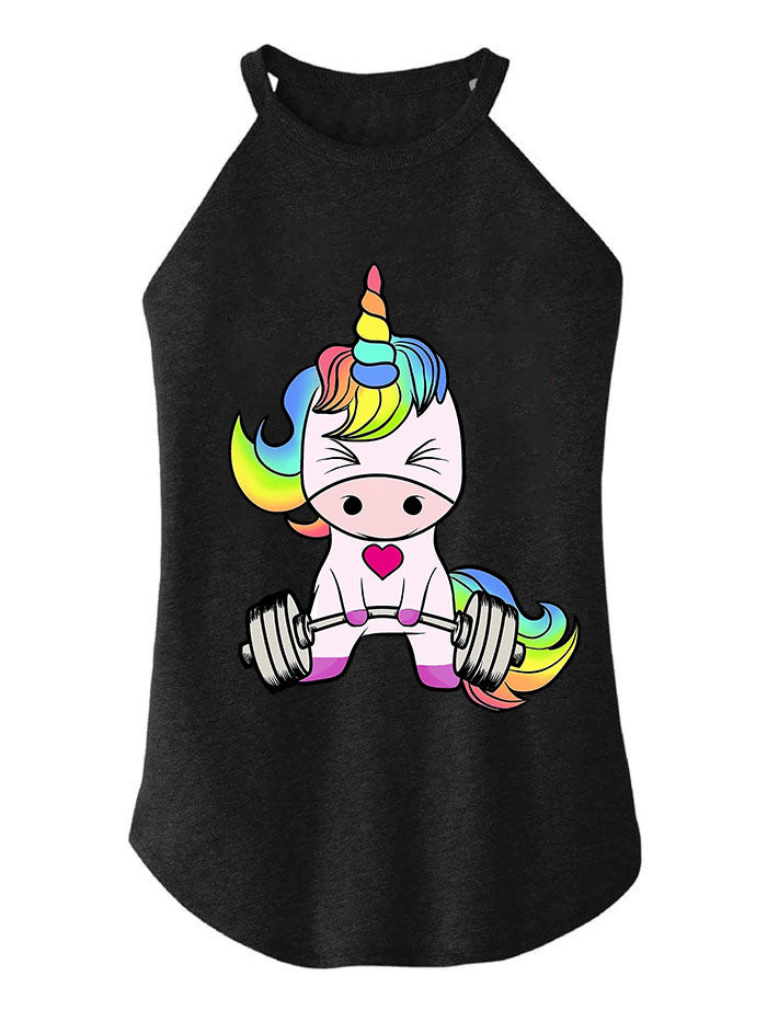 Unicorn Weightlifting SCOOP TRI ROCKER COTTON TANK