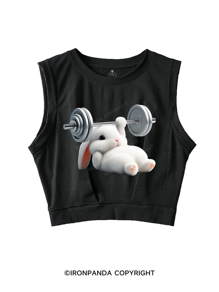 RABBIT ONE-ARM BENCH PRESS SLEEVELESS CROP TOPS