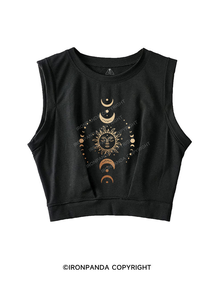 SUN AND MOON SLEEVELESS CROP TOPS