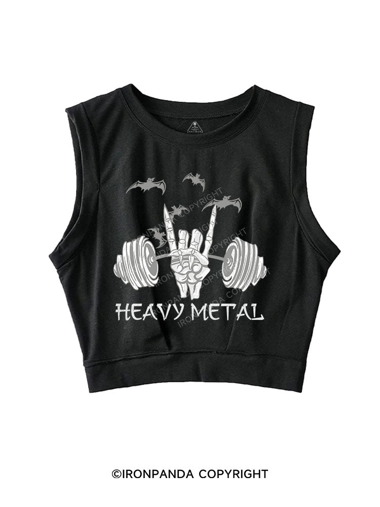 HEAVY METAL SLEEVELESS CROP TOPS