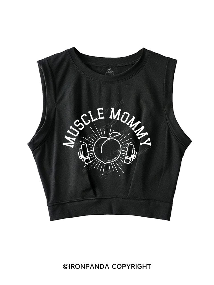 MUSCLE MOMMY SLEEVELESS CROP TOPS