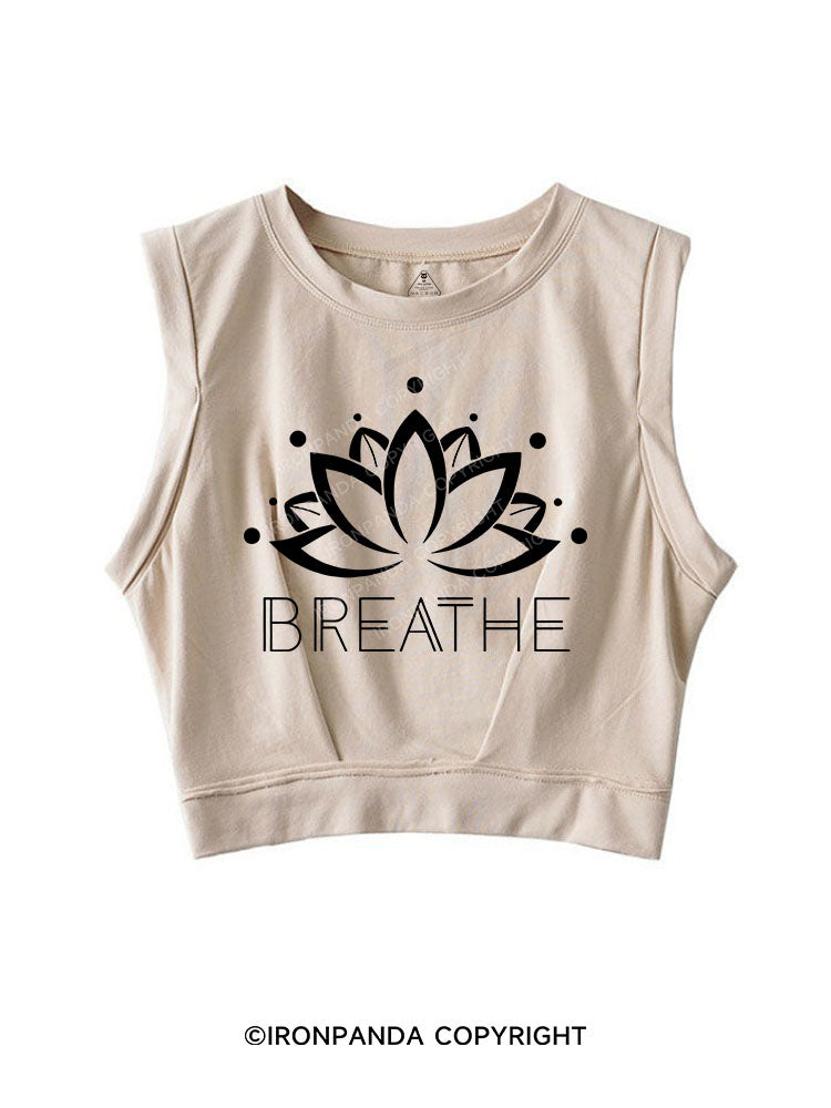 BREATHE TRI SLEEVELESS CROP TOPS