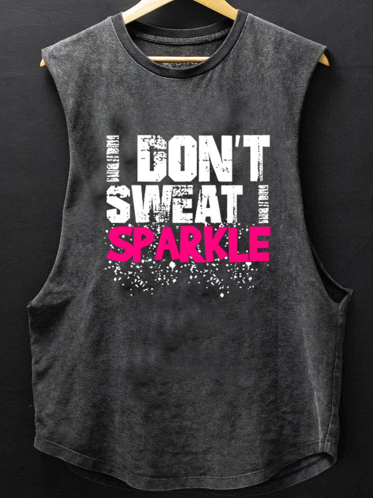 I Don't Sweat I Sparkle Scoop Bottom Cotton Tank