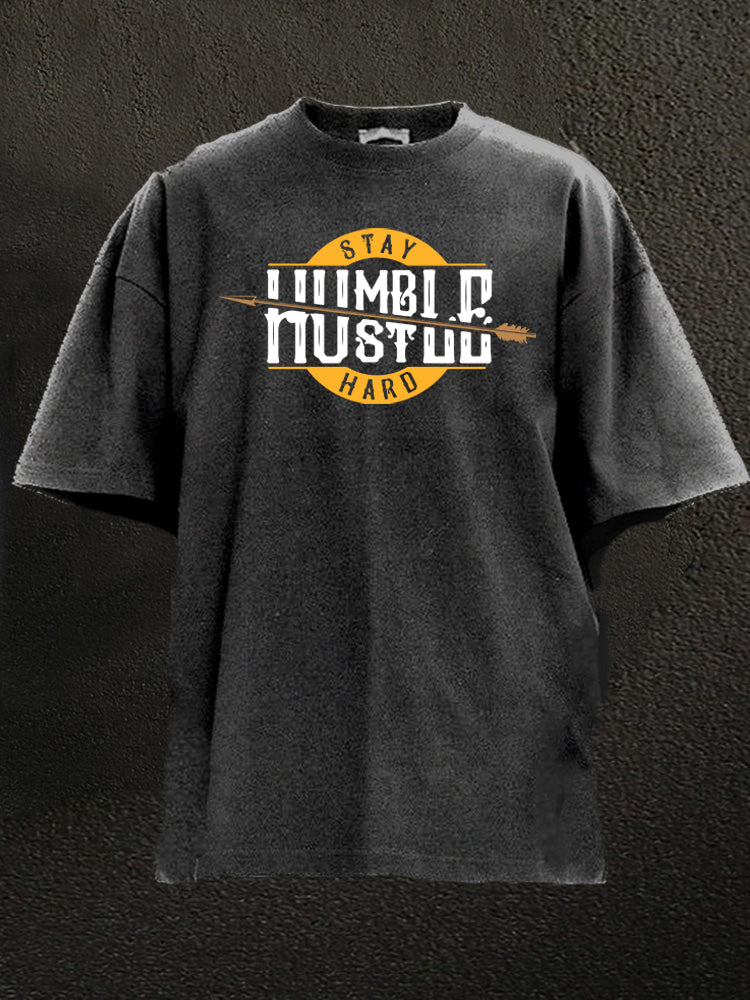 Stay Humble Hustle Hard Washed Gym Shirt