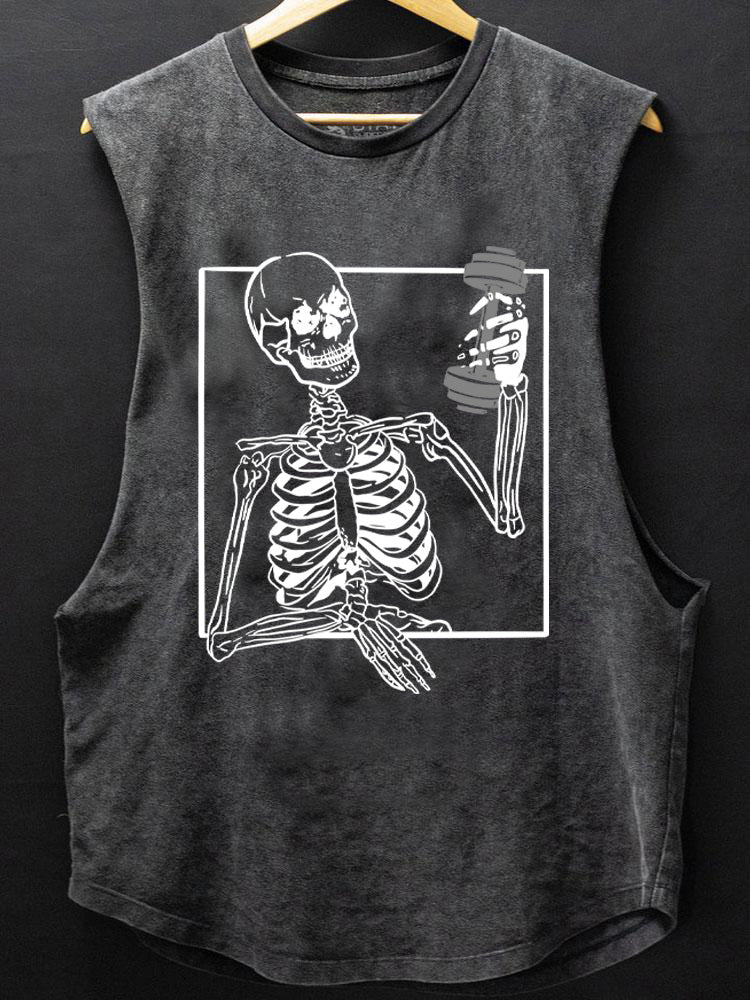 dead inside skeleton SCOOP BOTTOM COTTON TANK