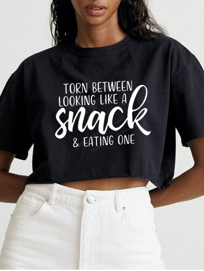 TORN BETWEEN A SNACK AND EAT ONE Crop Tops