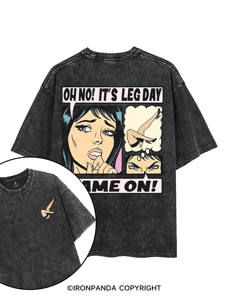 OH NO! IT'S LEG DAY printed Gym Shirt