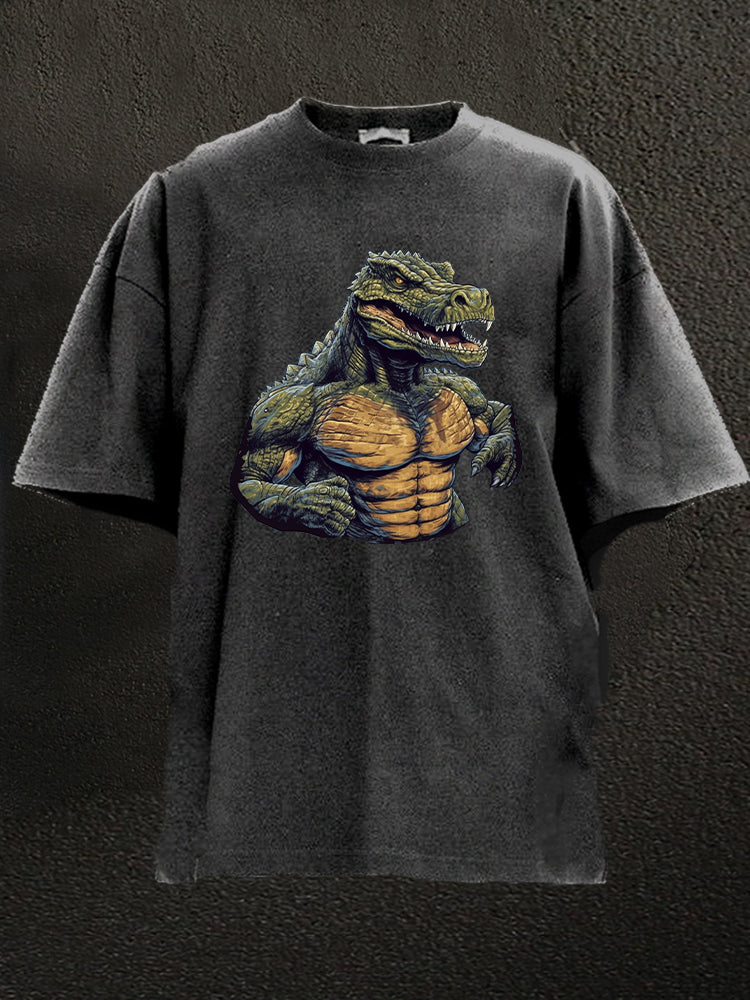 Fitness Crocodile Washed Gym Shirt