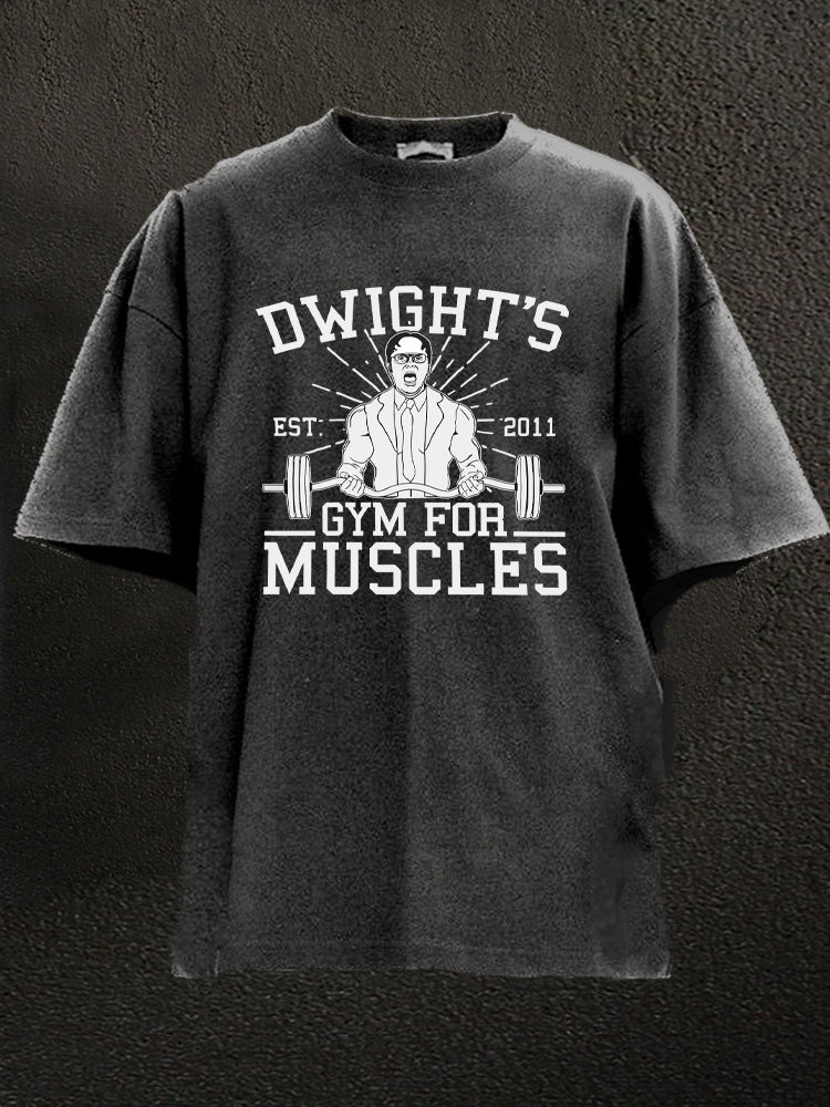 dwight's gym for muscles Washed Gym Shirt