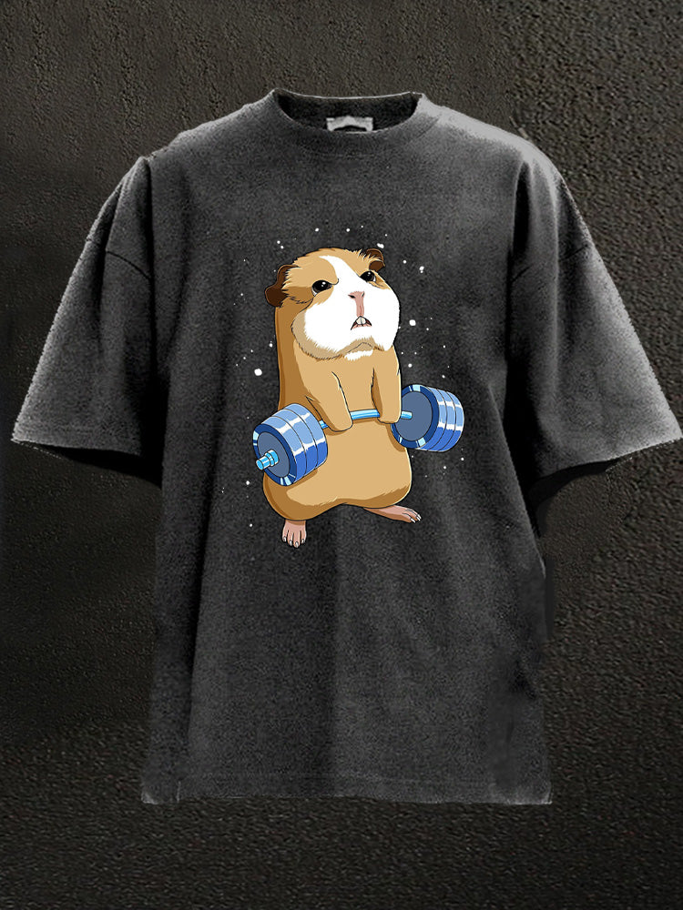 capybara deadlift Washed Gym Shirt